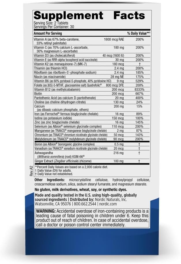 Nordic Naturals Multivitamínico extra fuerte para mujer, 60 Tabletas