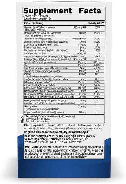 Nordic Naturals Multivitamínico extra fuerte para mujer, 60 Tabletas