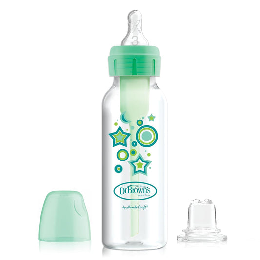 Dr. Brown's Natural Flow Anti-Colic Options+ Kit de inicio de botella para sorber estrecho, 250ml