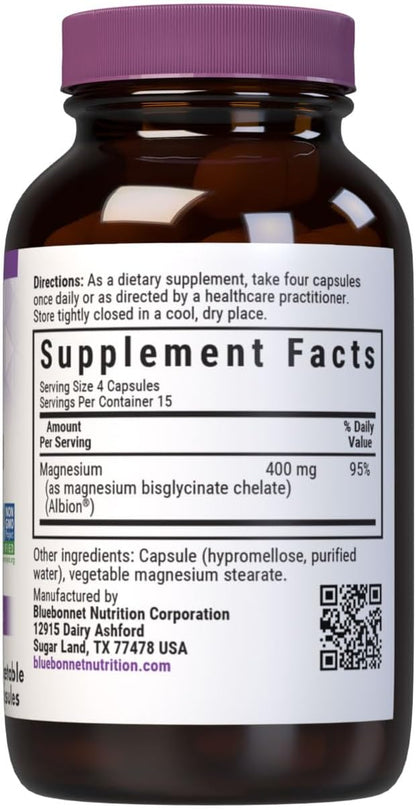 BlueBonnet  - Magnesio Glycinate 400mg, 60 capsulas