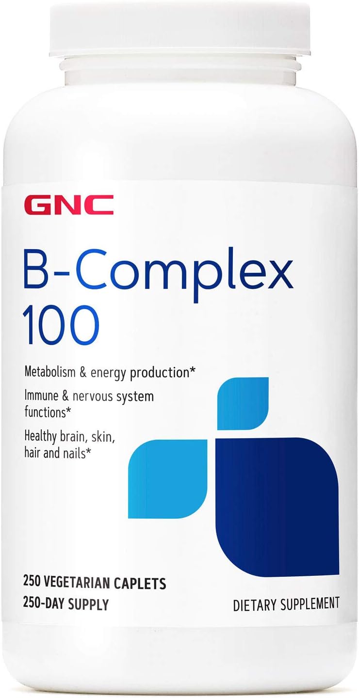 GNC Suplemento de vitamina B Complex 100, apoya la energía, el metabolismo y la función inmunológica, 250 Tabletas