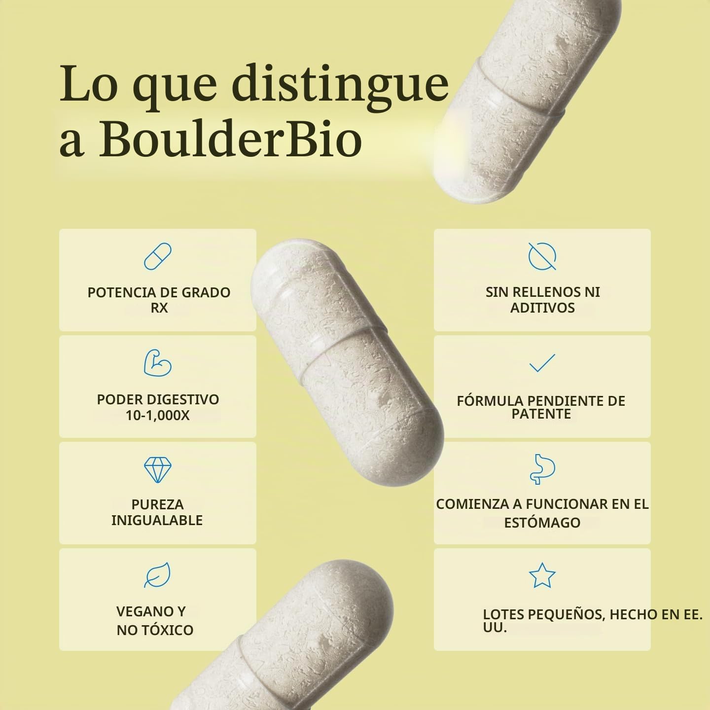 BoulerBio, Enzimas digestivas | 40,000 USP Lipase - Fórmula de reemplazo de enzimas pancreáticas, 90 Capsulas