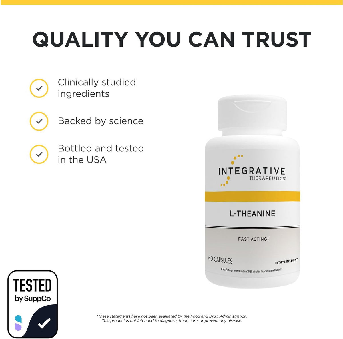 Integrative Therapeutics - L-Theanine(200mg) Fats-Acting, 60 capsulas