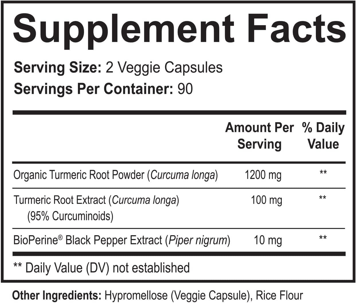 NutriFlair Turmeric Curcuma con Ginger y BioPerine Black Pepper  180 Capsules - 95% Curcuminoides