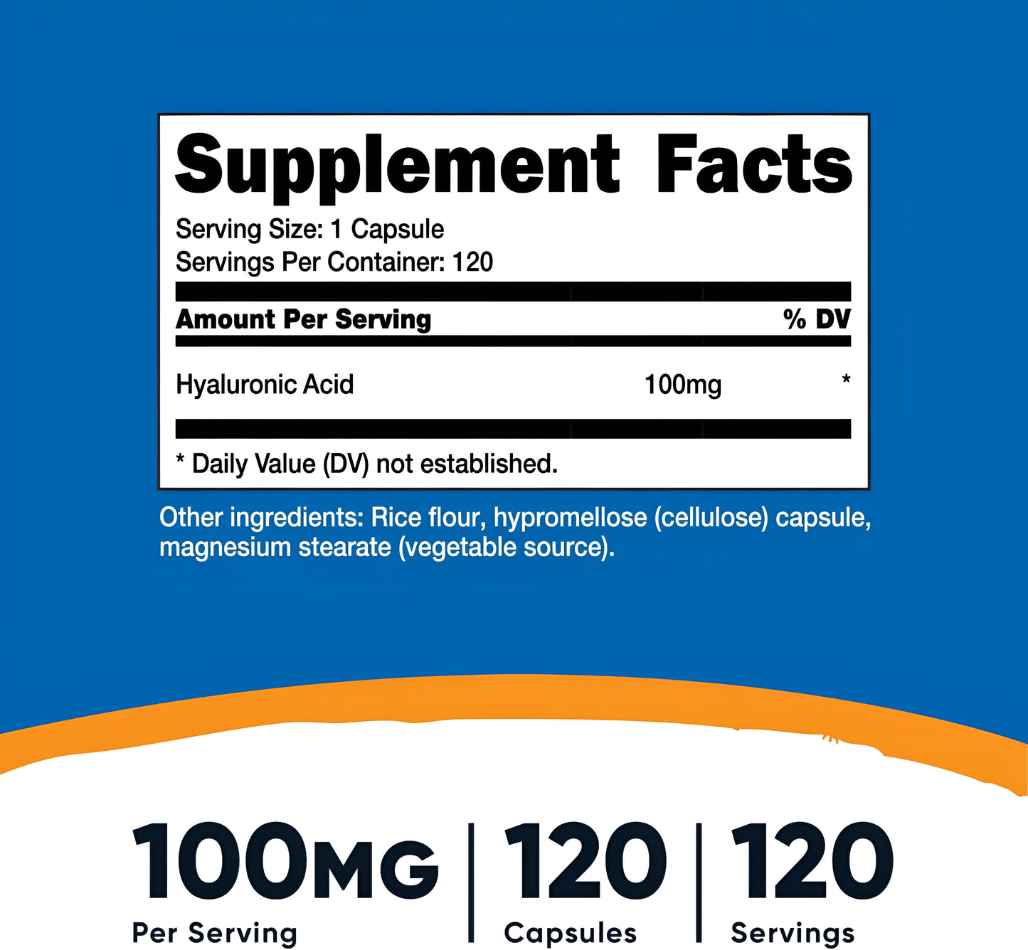 Nutricost Hyaluronic Acid Capsules 100mg,120 Vegetarian Capsules - Gluten Free, Non-GMO
