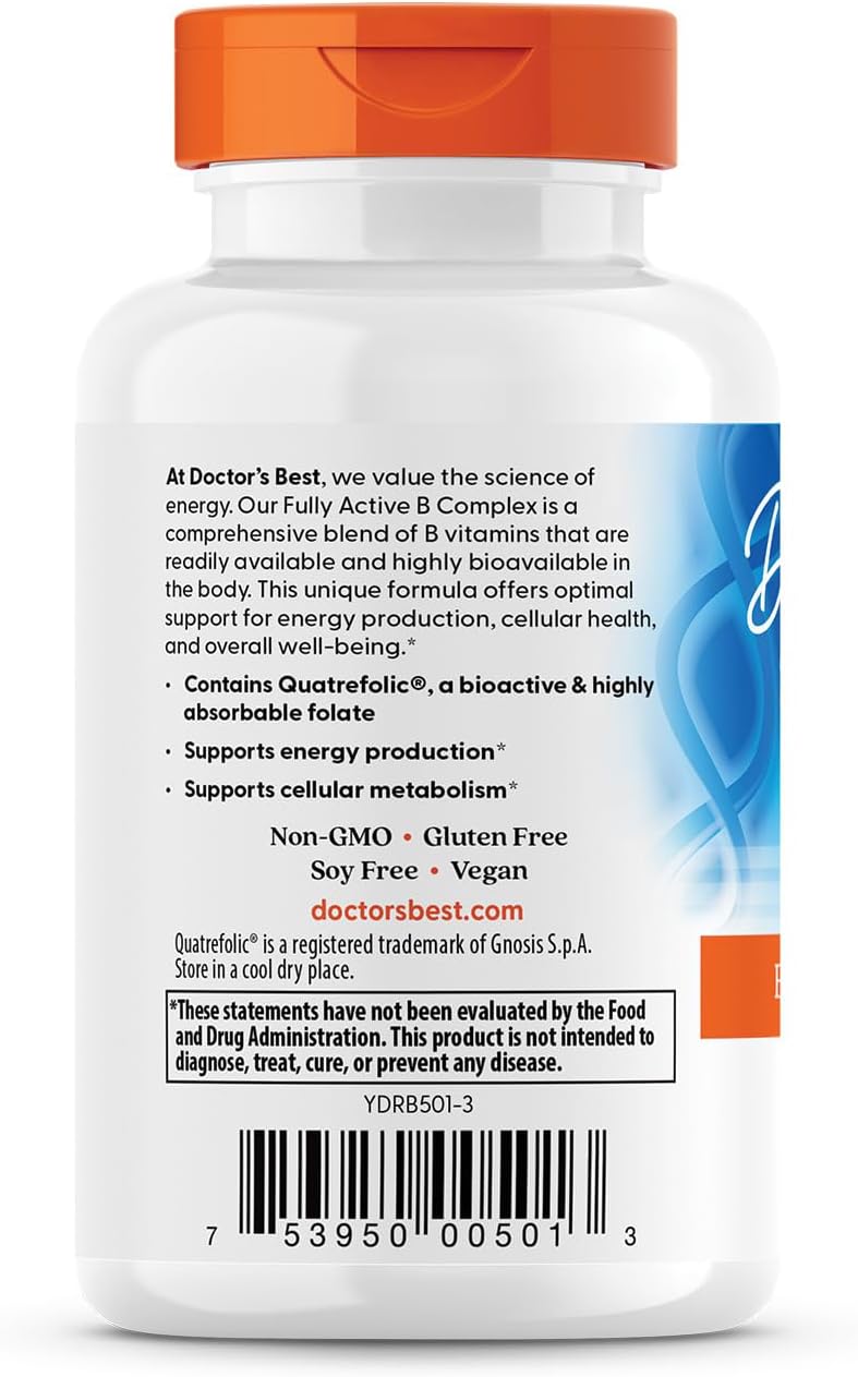 DOCTOR BEST Fully Active B complex con Quatrefolic -  Cápsulas