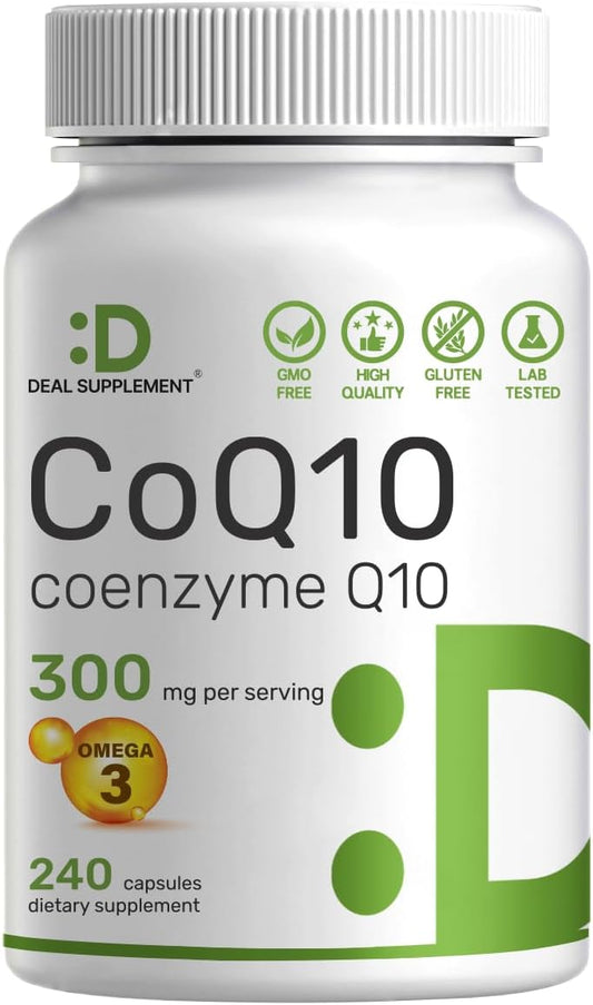 Deal Supplement - Coq10 coenzyme Q10 con Omega 3,  300mg - 240 capsulas