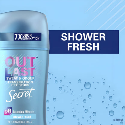 Secret Outlast Clear Gel Deodorant, Shower Fresh (2.6 oz) 73gr