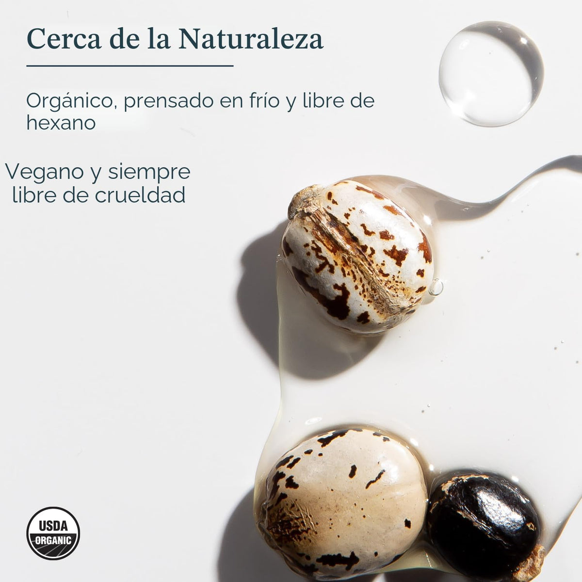 HERITAGE STORE Aceite de ricino orgánico, Tratamiento nutritivo para el cabello y la piel, 473ml