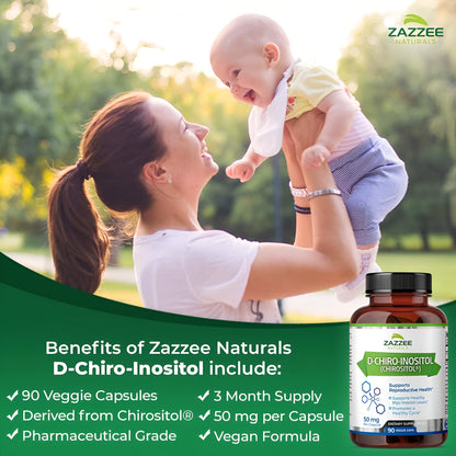 D-CHIRO INOSITOL 50 mg - 90  Capsulas  Zazze- Reproduccion y Fertilidad