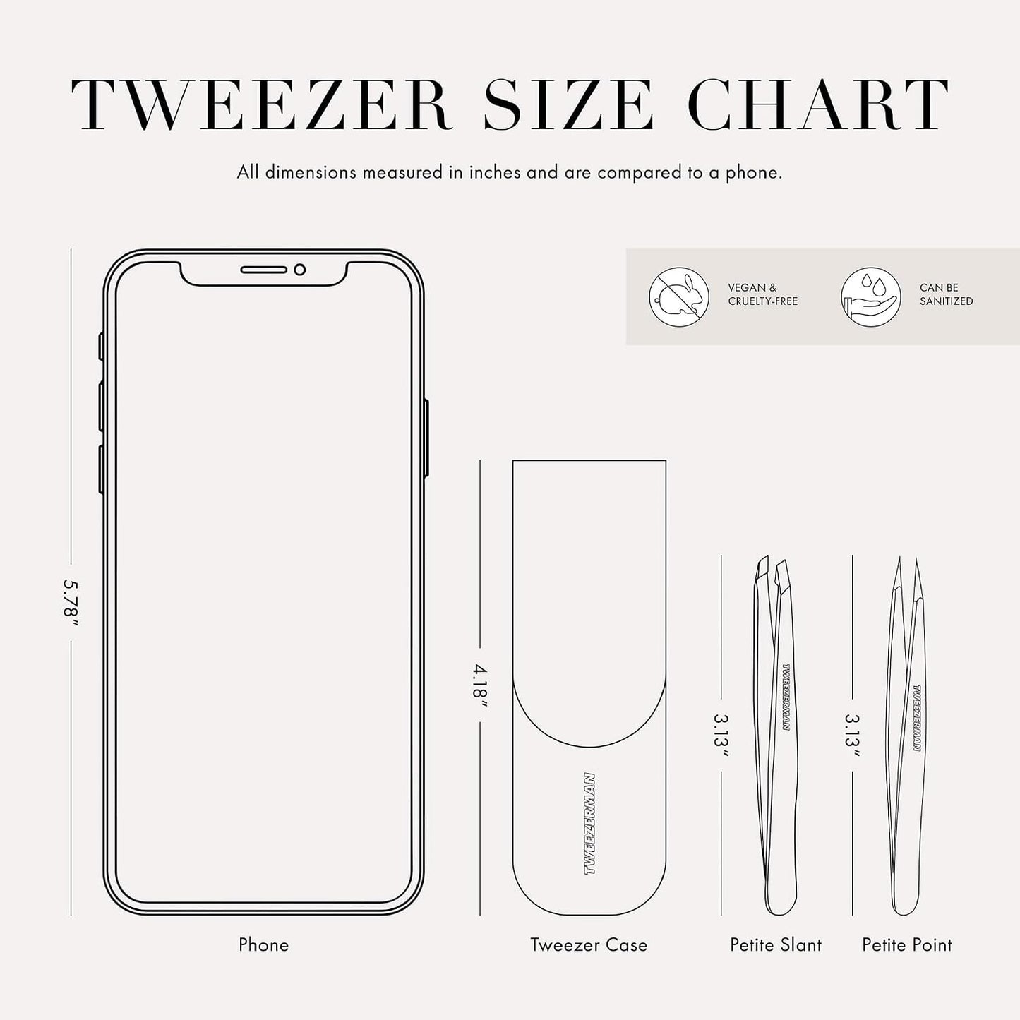 Tweezerman - Pinzas pequeñas para cejas con estuche de viaje rosa