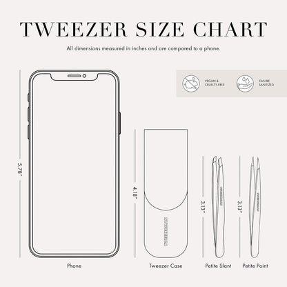 Tweezerman - Pinzas pequeñas para cejas con estuche de viaje rosa