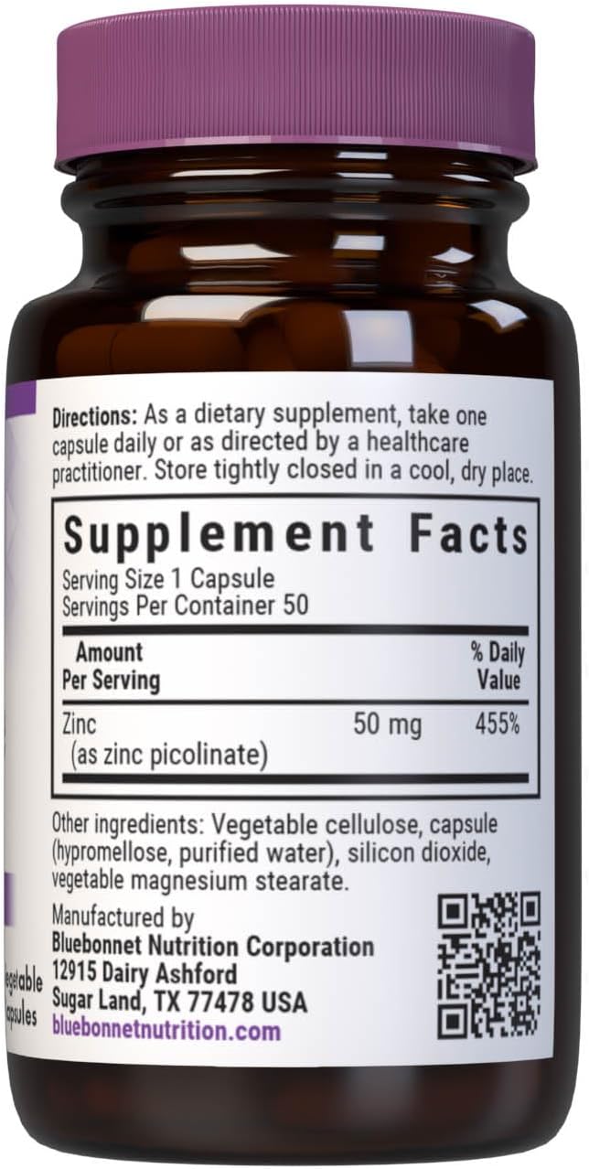 Bluebonnet Nutrition Picolinato de zinc 50 unidades
