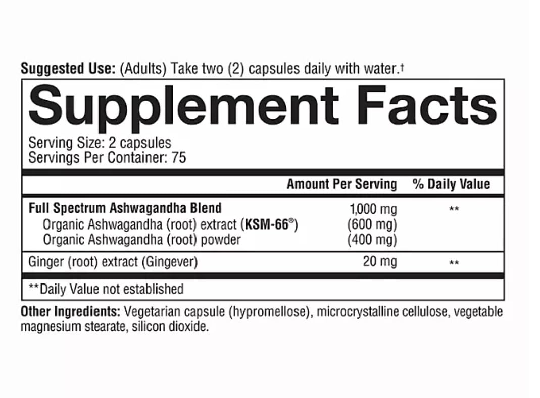 Youtheory - Ashwagandha 1,000mg - 150 Capsulas