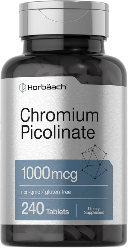 Horbäach Picolinato de cromo 1000mcg | 240 tabletas