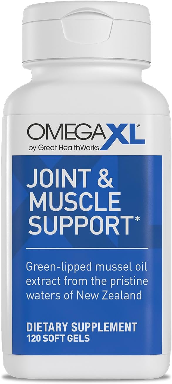 OmegaXL Joint Support Supplement - Natural Muscle Support, Green Lipped Mussel Oil,120 Capsulas de Gel