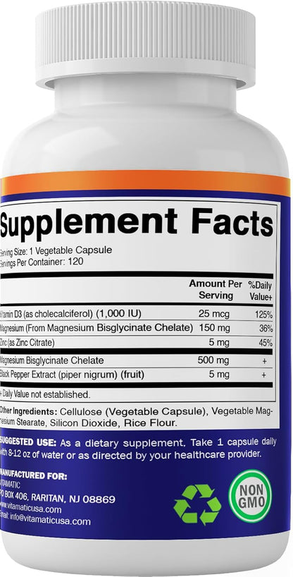 Vitamatic Bisglicinato de magnesio 500 mg - 120 cápsulas