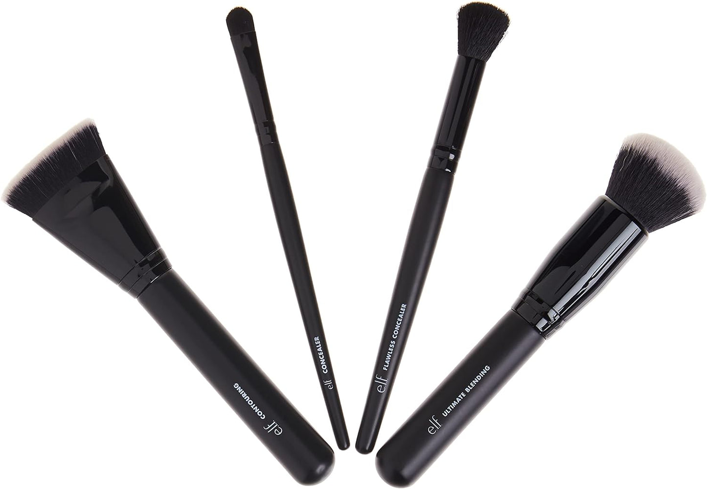 Elf Complexion Perfection Brush Kit, brochas de maquillaje para corrector y base, fabricadas con cerdas sintéticas libres de crueldad animal