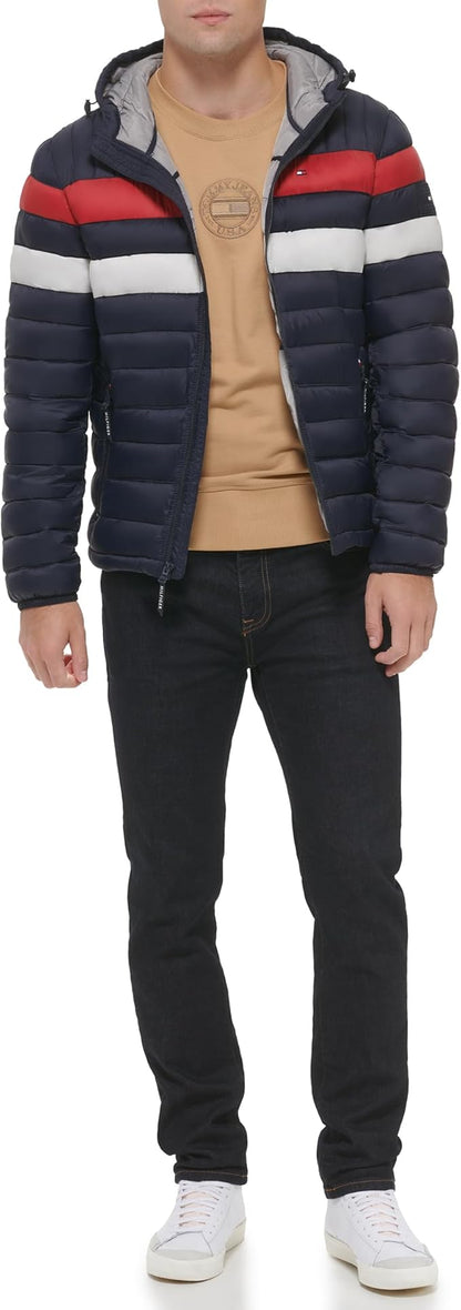 Tommy Hilfiger Chaqueta acolchada con capucha ultra loft resistente al agua para hombre
