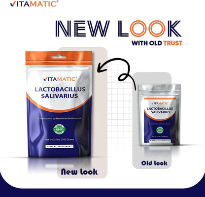 Vitamatic Lactobacillus Salivarius - Polvo probiótico - Soporte digestivo - 100gr
