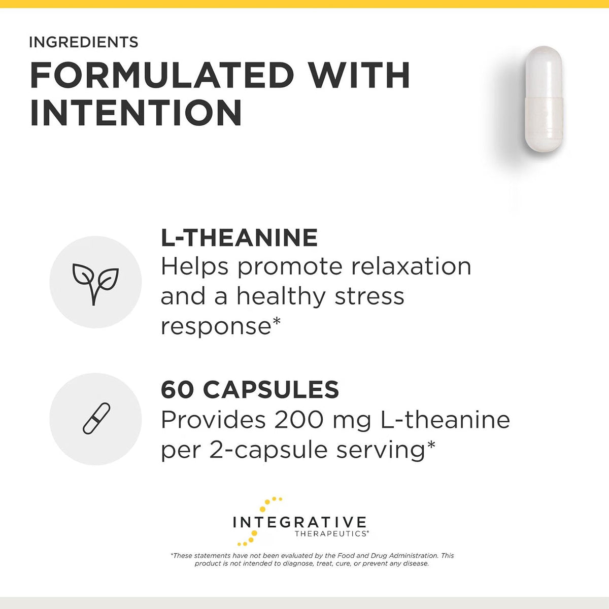 Integrative Therapeutics - L-Theanine(200mg) Fats-Acting, 60 capsulas