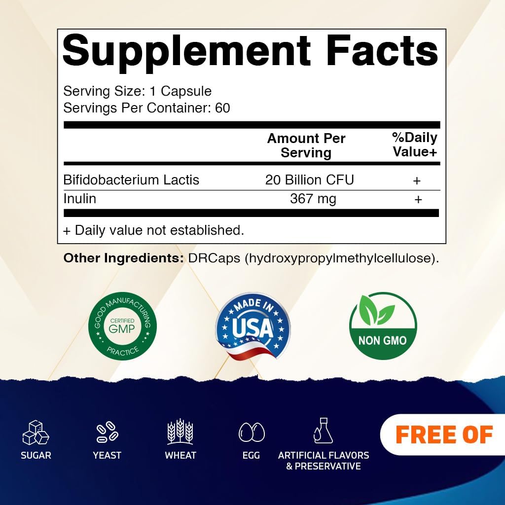Vitamatic Bifidobacterium lactis - 20 mil millones por cápsula DR - 60 Capsulas