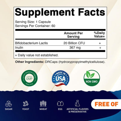 Vitamatic Bifidobacterium lactis - 20 mil millones por cápsula DR - 60 Capsulas