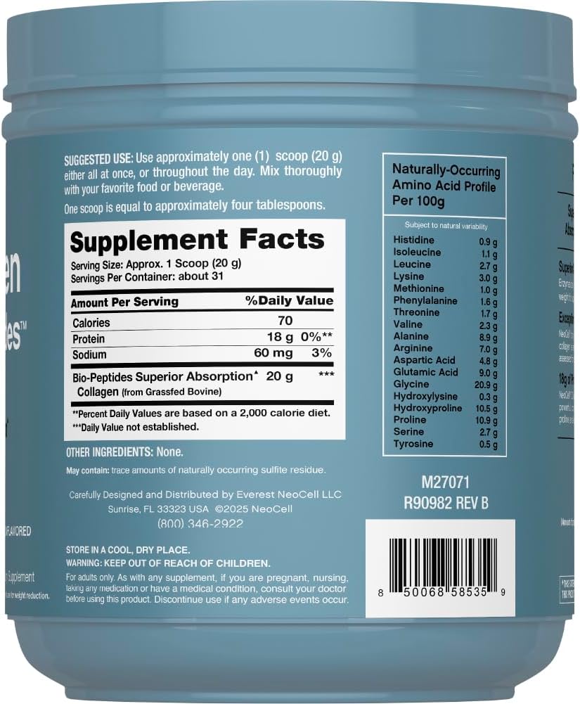 NeoCell Polvo de Bio-Péptidos de Colágeno, 623gr