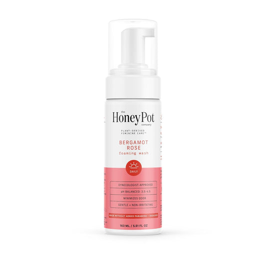 The Honey Pot Company - Lavado Intimo femenino - Infundido a base de hierbas con pH equilibrado - Piel sensible  pH - Bergamota Rose -163ml.