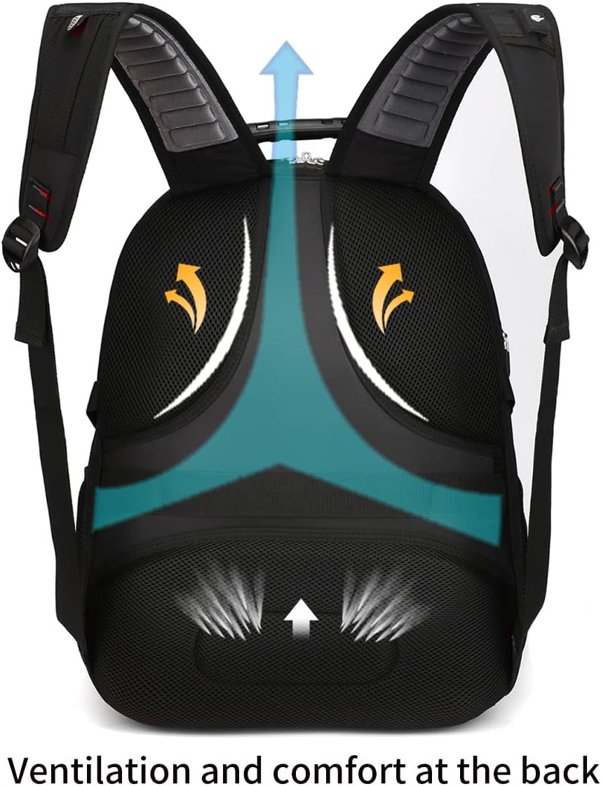 SHRRADOO Mochila de viaje extra grande + puerto USB , para laptop de 17 pulgadas
