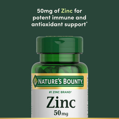 Natures Bounty- Zinc 50mg Immune Health, 100 tabletas