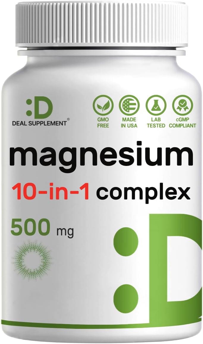 Deal Supplement - Magnesium 10 in 1 -  500 mg, 240 cápsulas vegetales