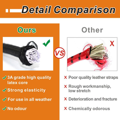 BEXSLE Cuerdas elásticas con ganchos, resistentes para exteriores, de grado industrial para asegurar lonas, equipaje y otros.