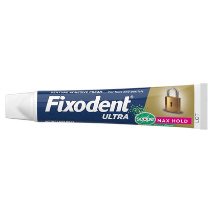 Fixodent Ultra Max Hold Plus Scope Adhesivo para dentaduras postizas, 51g