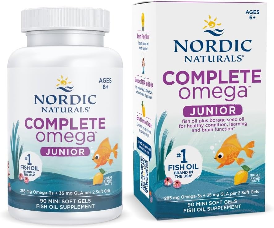 Nordic Naturals - Complete omega junior(283mg omega-3s), 90 mini capsulas sabor a limon
