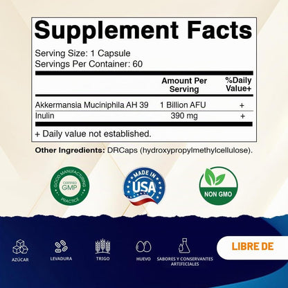Vitamatic Akkermansia Muciniphila Salud Intestinal - 60 Cápsulas