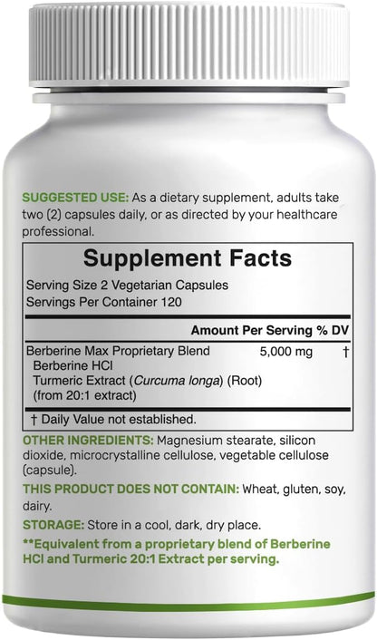 Deal Supplement - Berberine Max 5,000mg, 240 capsulas vegetarianas
