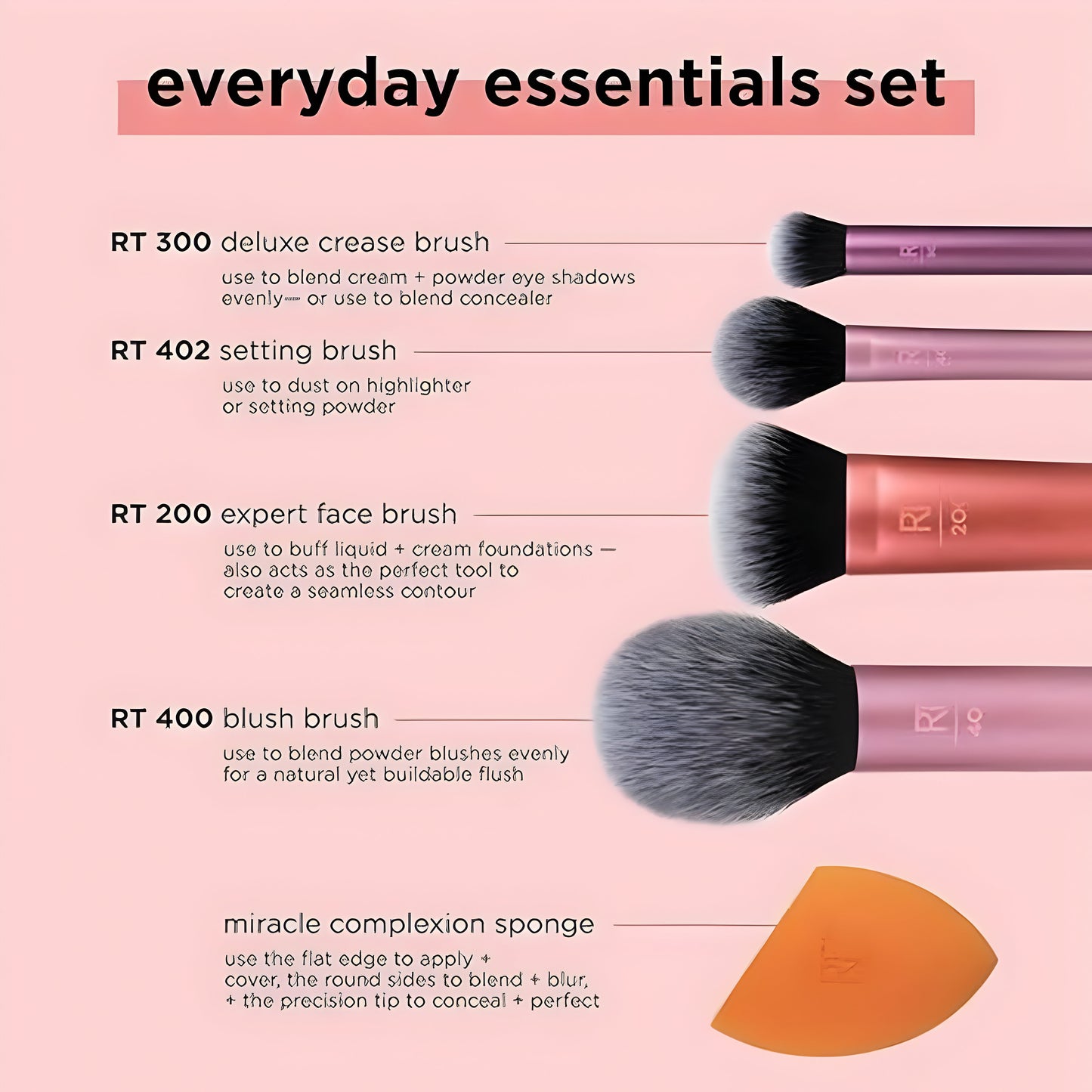 Real Techniques - Juego de brochas de maquillaje