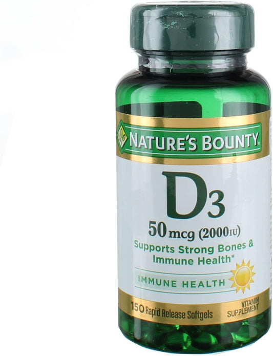 Natures Bounty - Vitamina D3, (50 mcg) 2000IU - 150 capsulas
