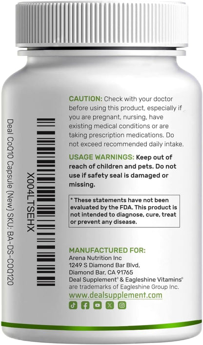 Deal Supplement CoQ10 600 mg, 120 cápsulas