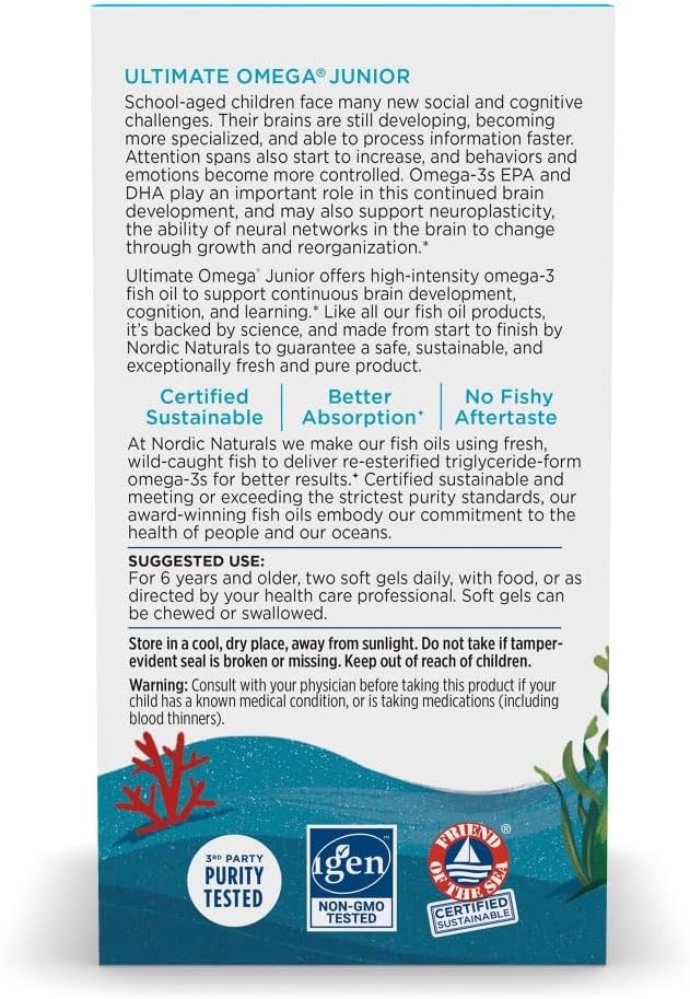 Nordic Naturals Ultimate Omega Junior- 90 Mini Soft Gels sabor a fresa