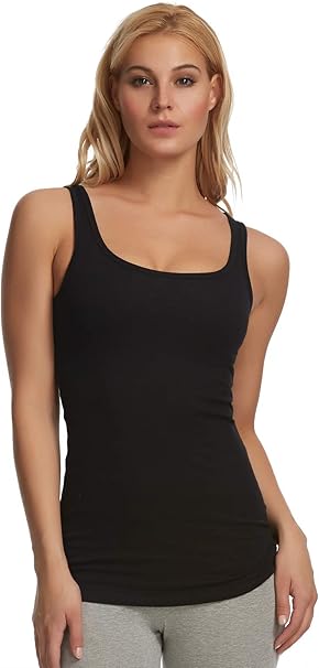 Felina Camiseta sin mangas acanalada de algodón para mujer PACK 3