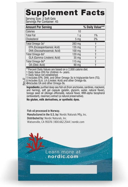 Nordic Naturals - Complete omega junior(283mg omega-3s), 90 mini capsulas sabor a limon