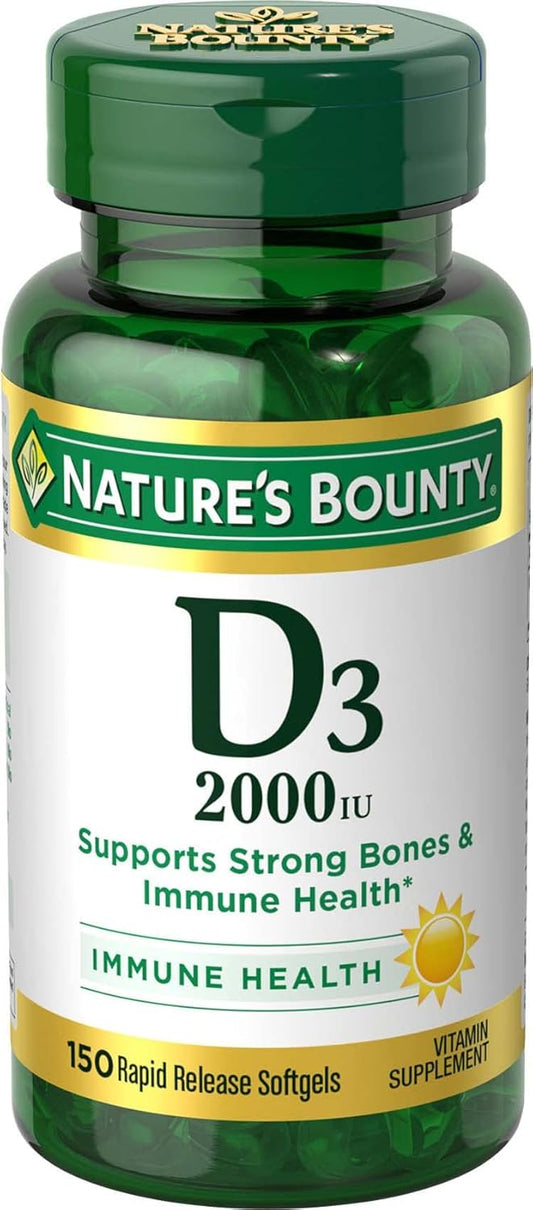 Natures Bounty - Vitamina D3, (50 mcg) 2000IU - 150 capsulas