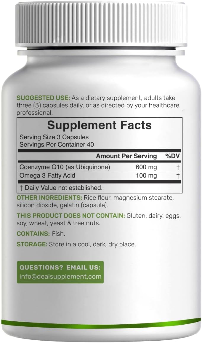 Deal Supplement CoQ10 600 mg, 120 cápsulas