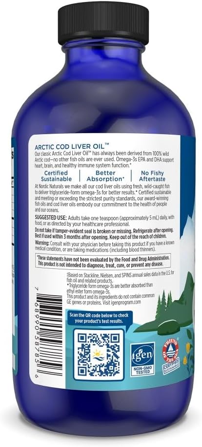 Nordic Naturals - Arctic cod liver oil, sabor limon - 237ml