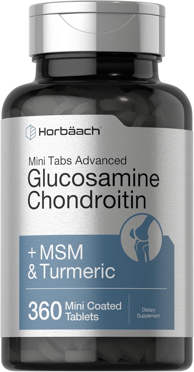 Horbaach - Mini Tabs Advanced, Glucosamina Chondroitin + MSM & Turmeric, 360 mini comprimidos recubiertos