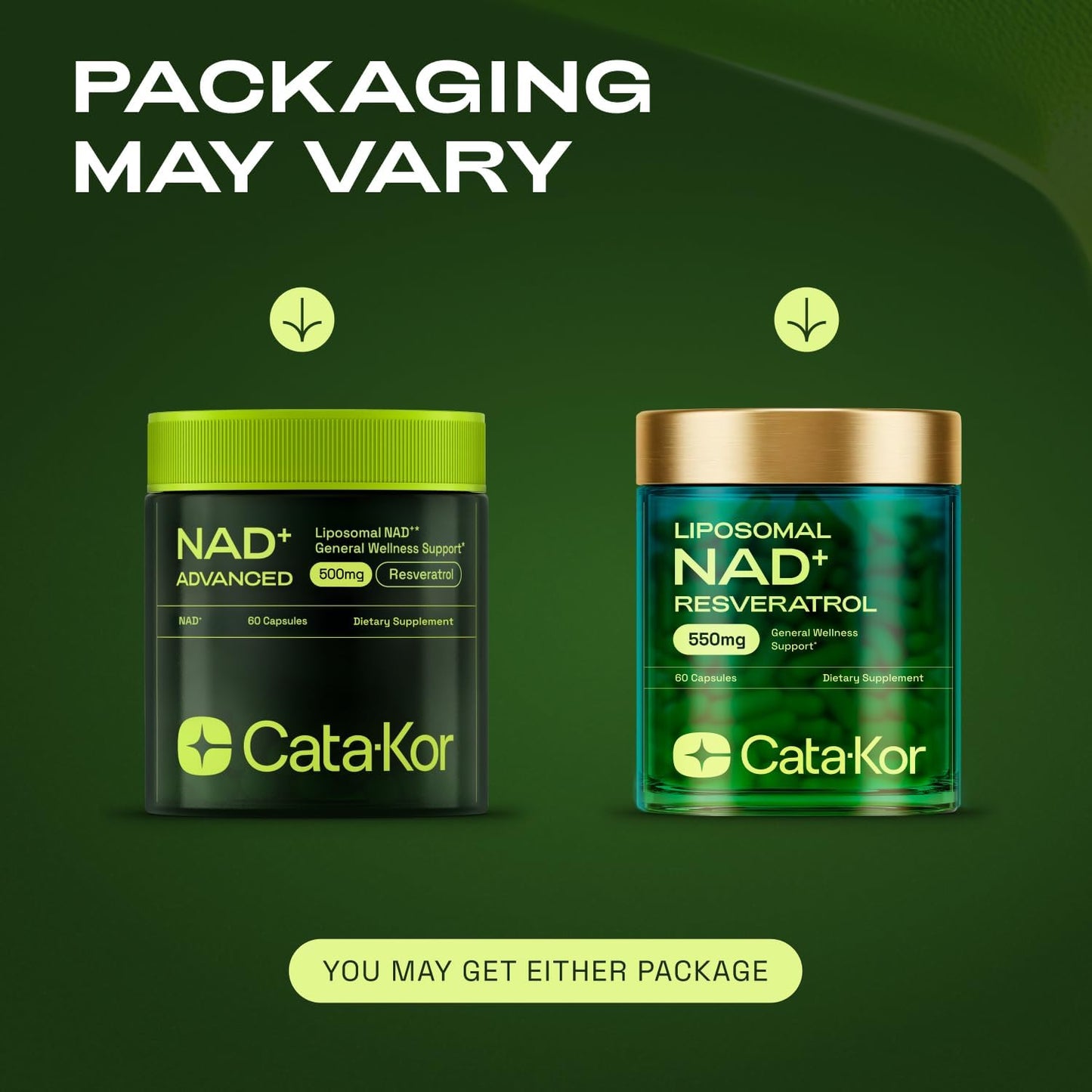 Cata-Kor Suplemento liposomal NAD+ con resveratrol - Alternativa al suplemento NMN - 60 cápsulas