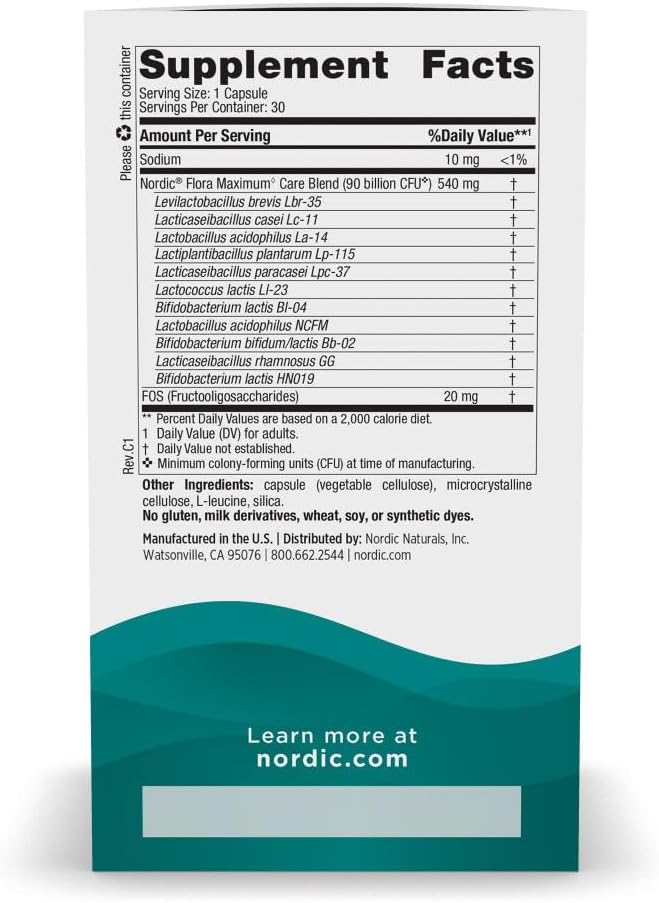 Nordic Flora Probiotic Maximum Care, 30 Capsulas