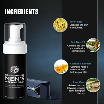 Skin Elements Lavado íntimo para hombres con aceite de árbol de té,  120ml